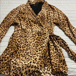 Leopard Print Wrap Dress